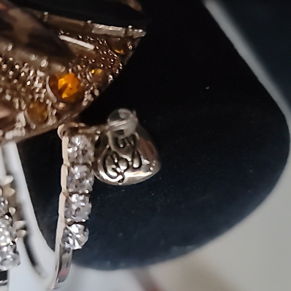 Vintage BETSEY JOHNSON Hollywood Glam Leopard Firefly Hinged Bracelet. - Picture 7 of 8